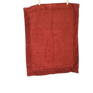 Pottery Barns Cotton Blend Maroon Velvet Button Closer Pillow Case Set of 2